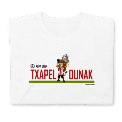 Camiseta blanca Txapeldunak con diseño león Athletic