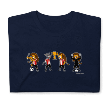 Camiseta azul Campeones con diseño león Athletic