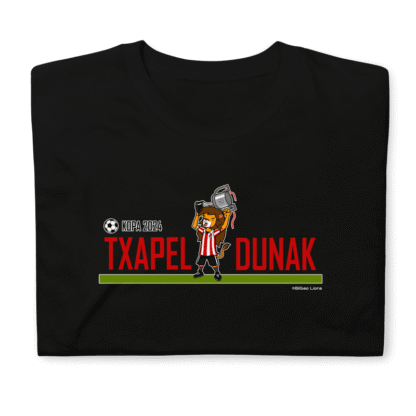 Camiseta negra Txapeldunak con diseño león Athletic