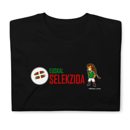 Camiseta negra Euskal Selekzioa con diseño león Athletic