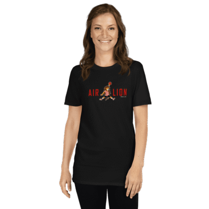 Camiseta negra Air Lion con diseño león Athletic