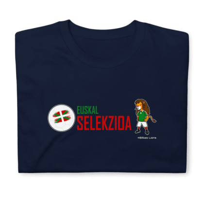 Camiseta azul Euskal Selekzioa con diseño león Athletic