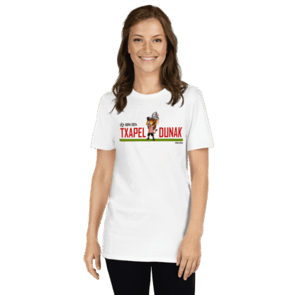Camiseta blanca mujer Txapeldunak con diseño león Athletic