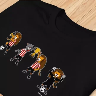 Camiseta negra Campeones con diseño león Athletic