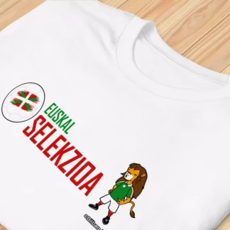 Camiseta blanca Euskal Selekzioa con diseño león Athletic