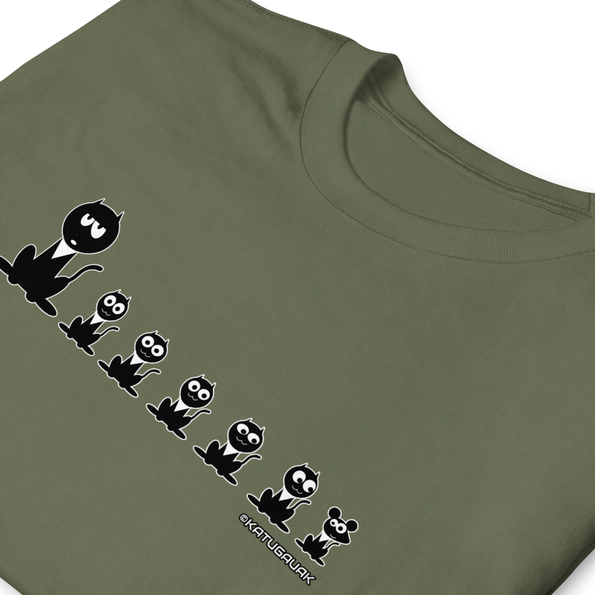 Camiseta verde merienda de gatos