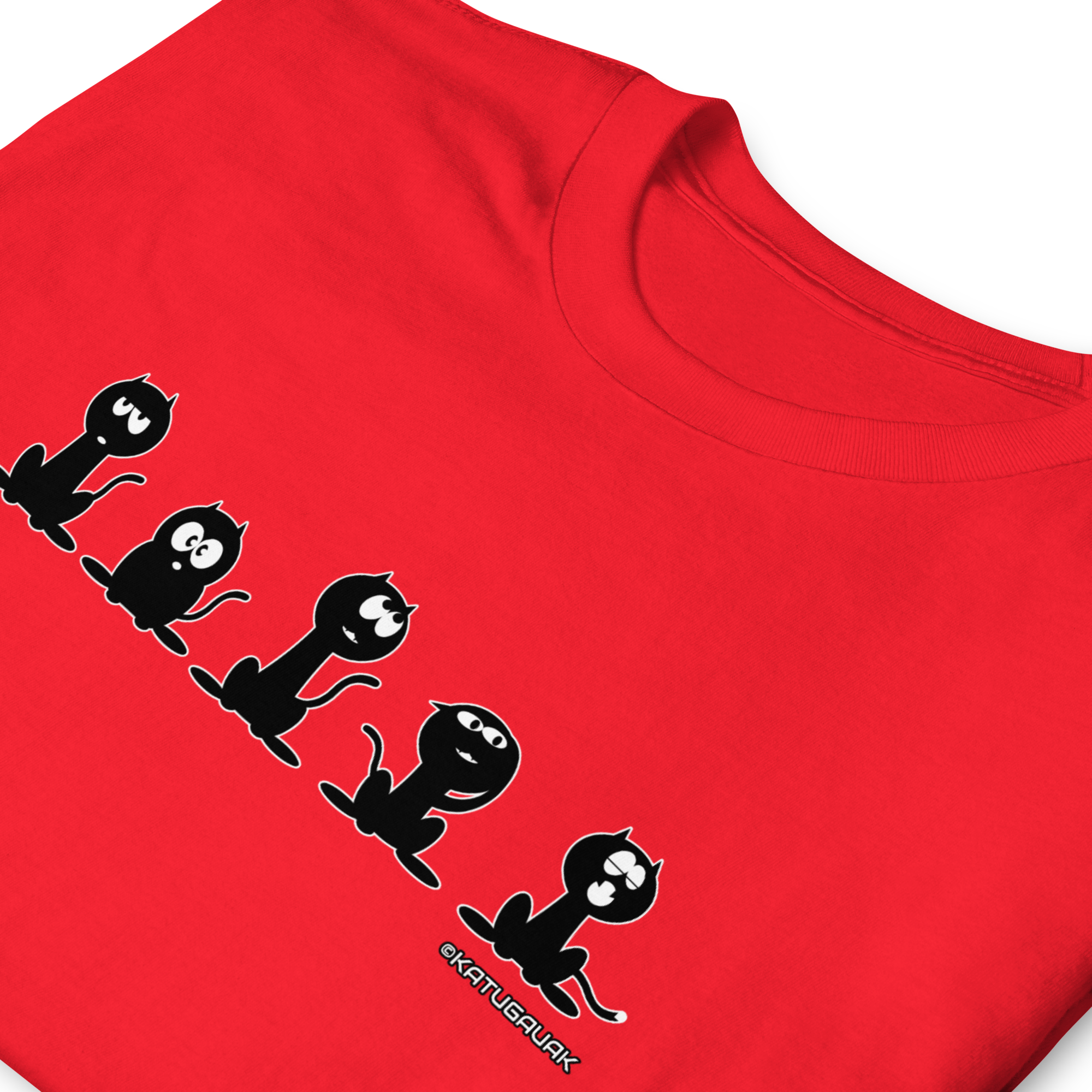 camiseta roja Gatos Negros de Katugauak